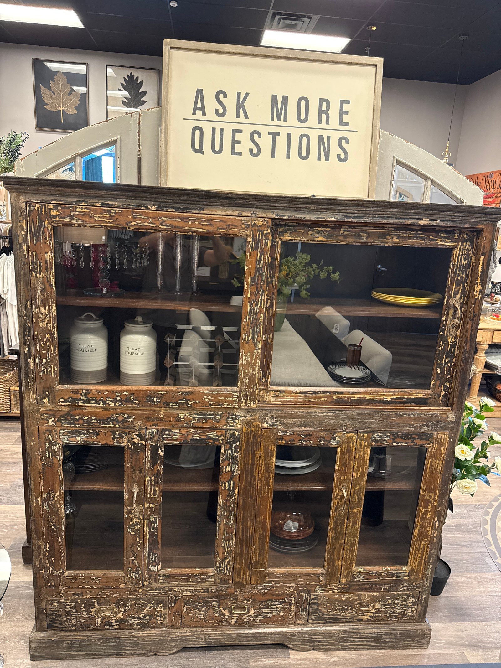 Wood and glass cabinet