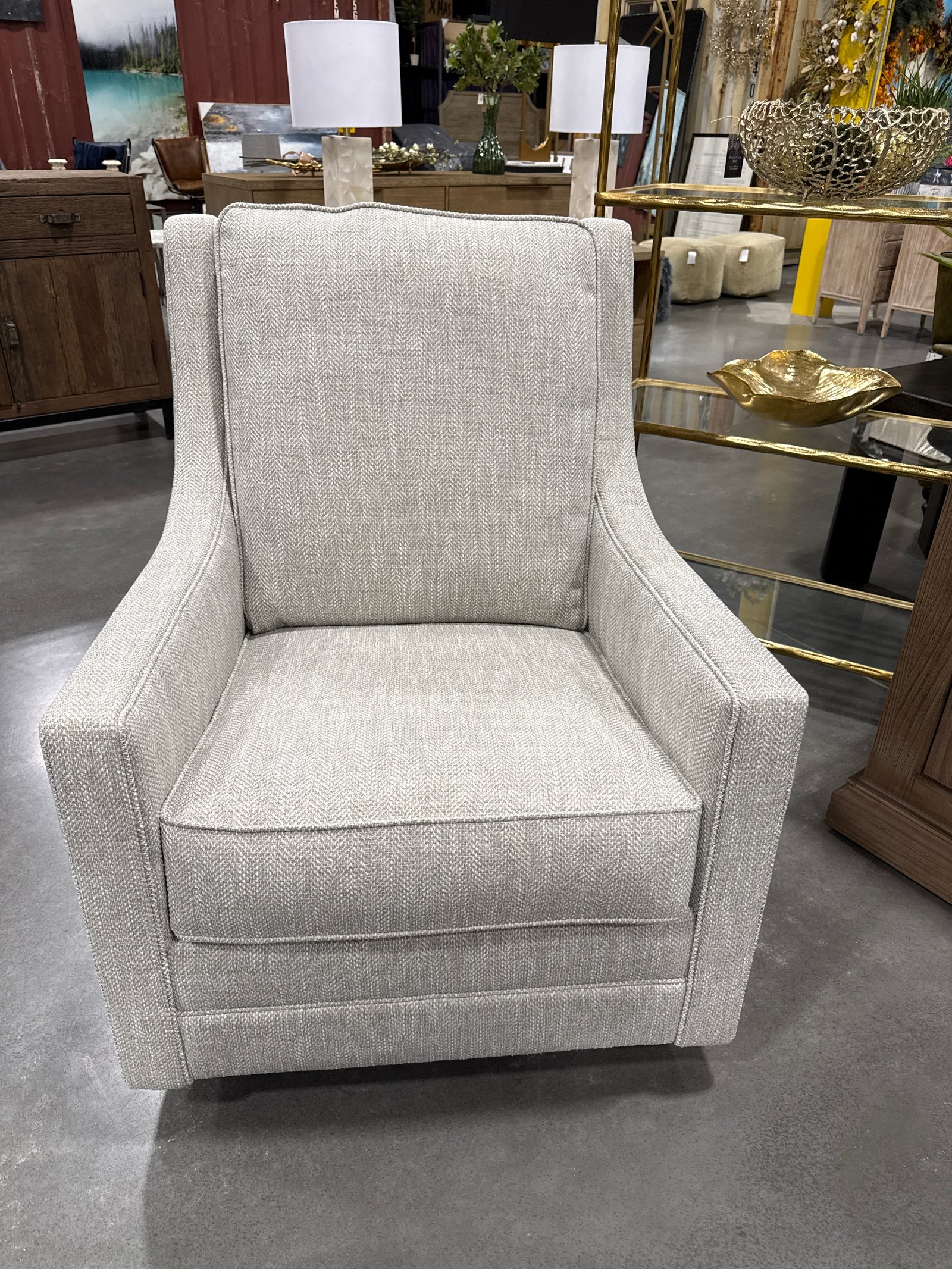 Swivel glider accent chair