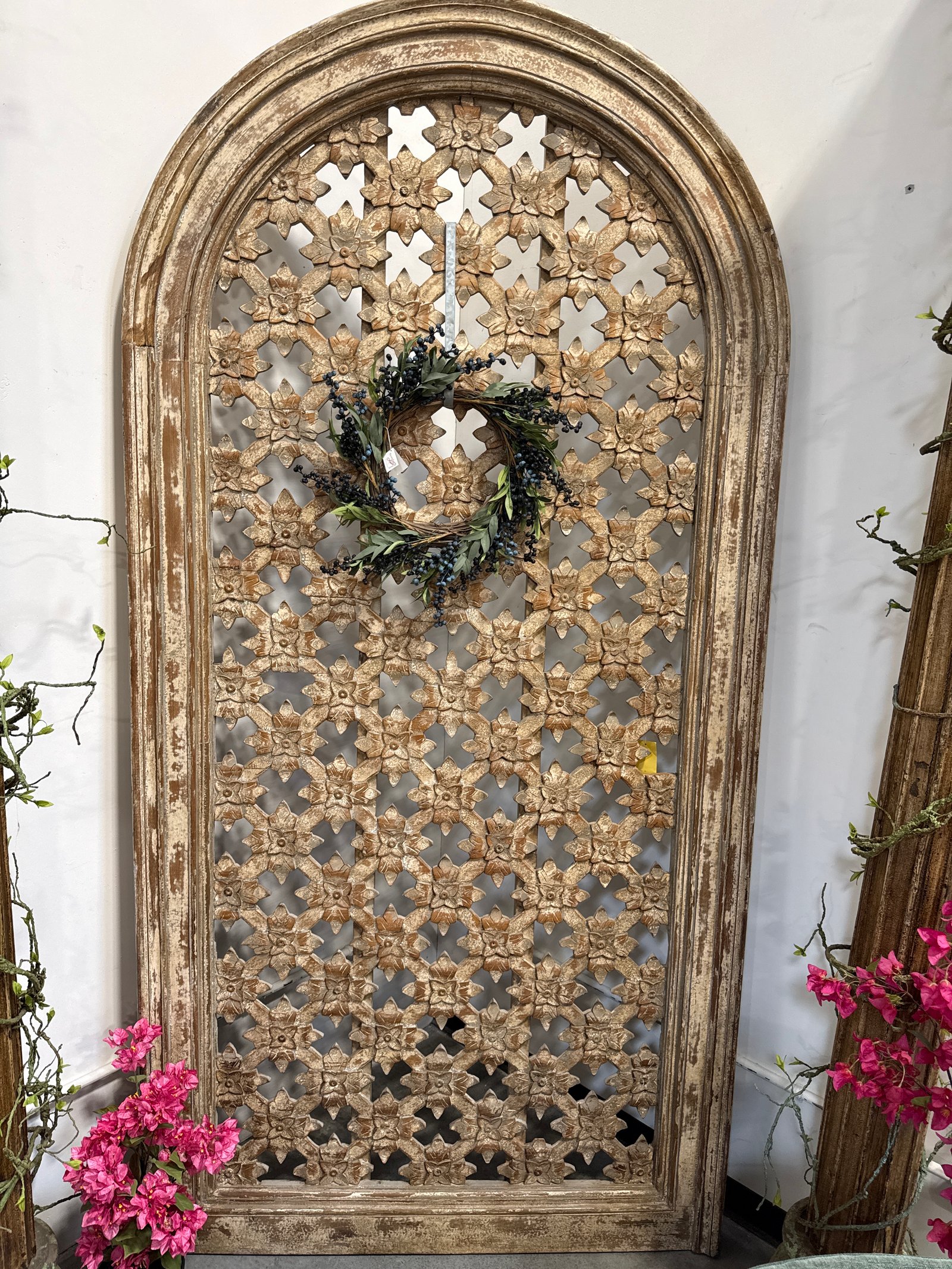 Hand carved mango wood arch