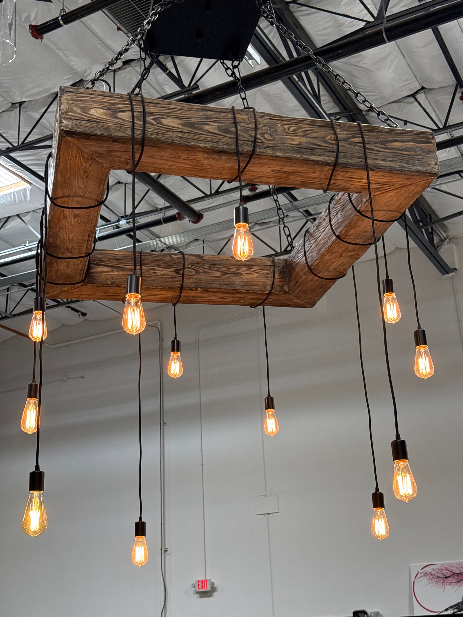 Wood chandelier