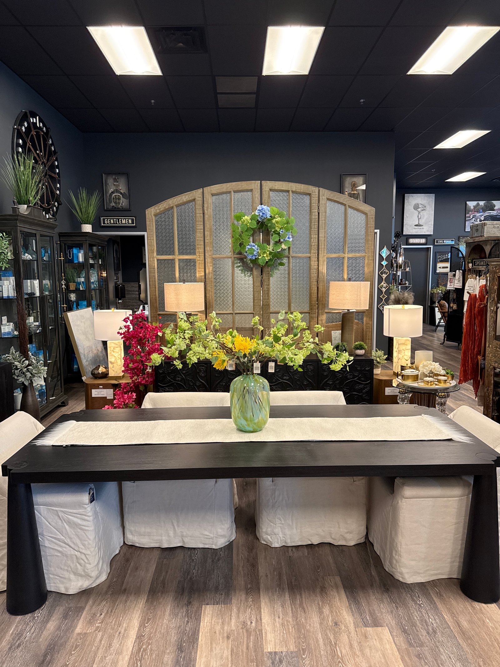 Black Oak wood dining table