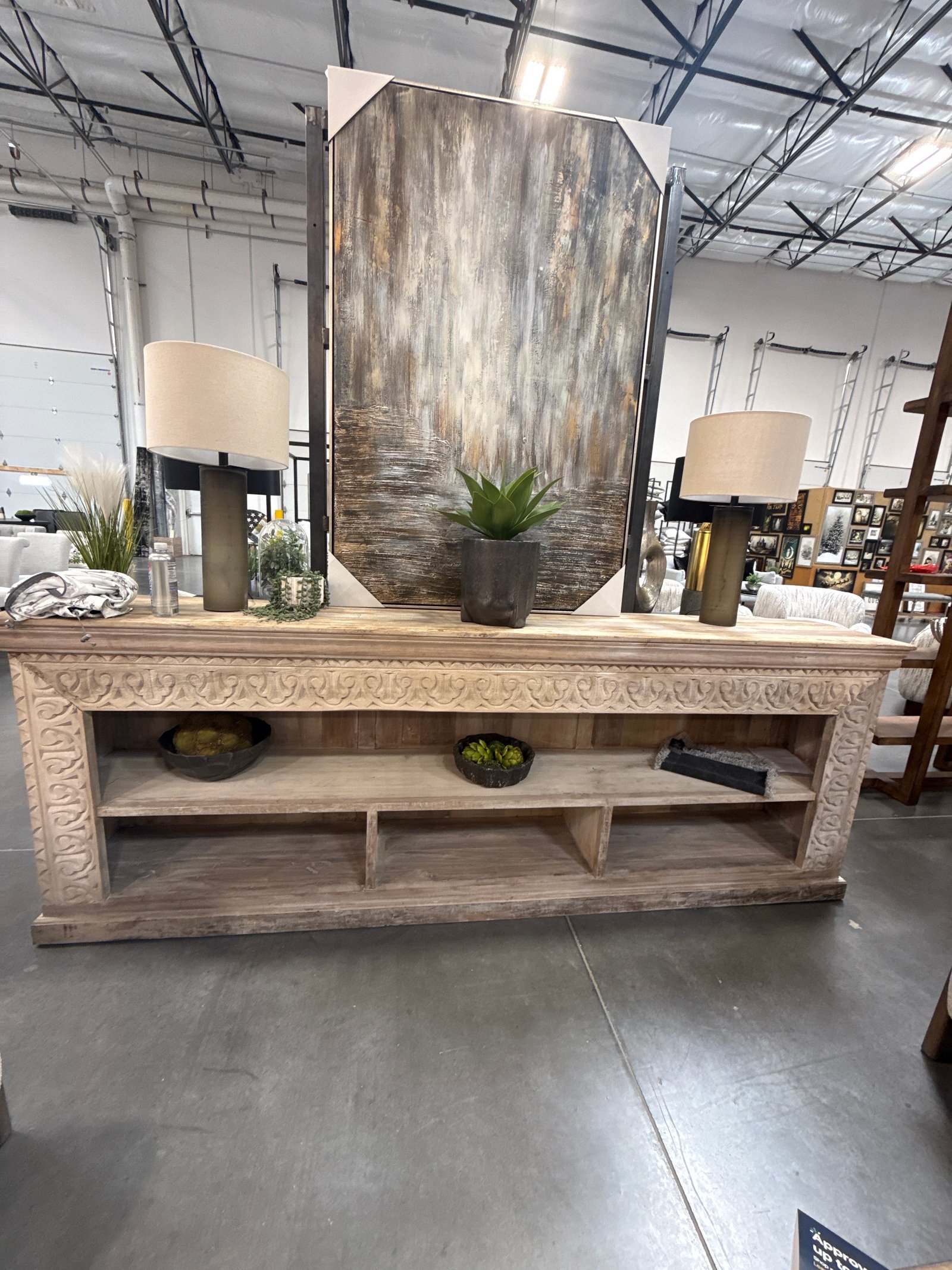 Hand carved sideboard
